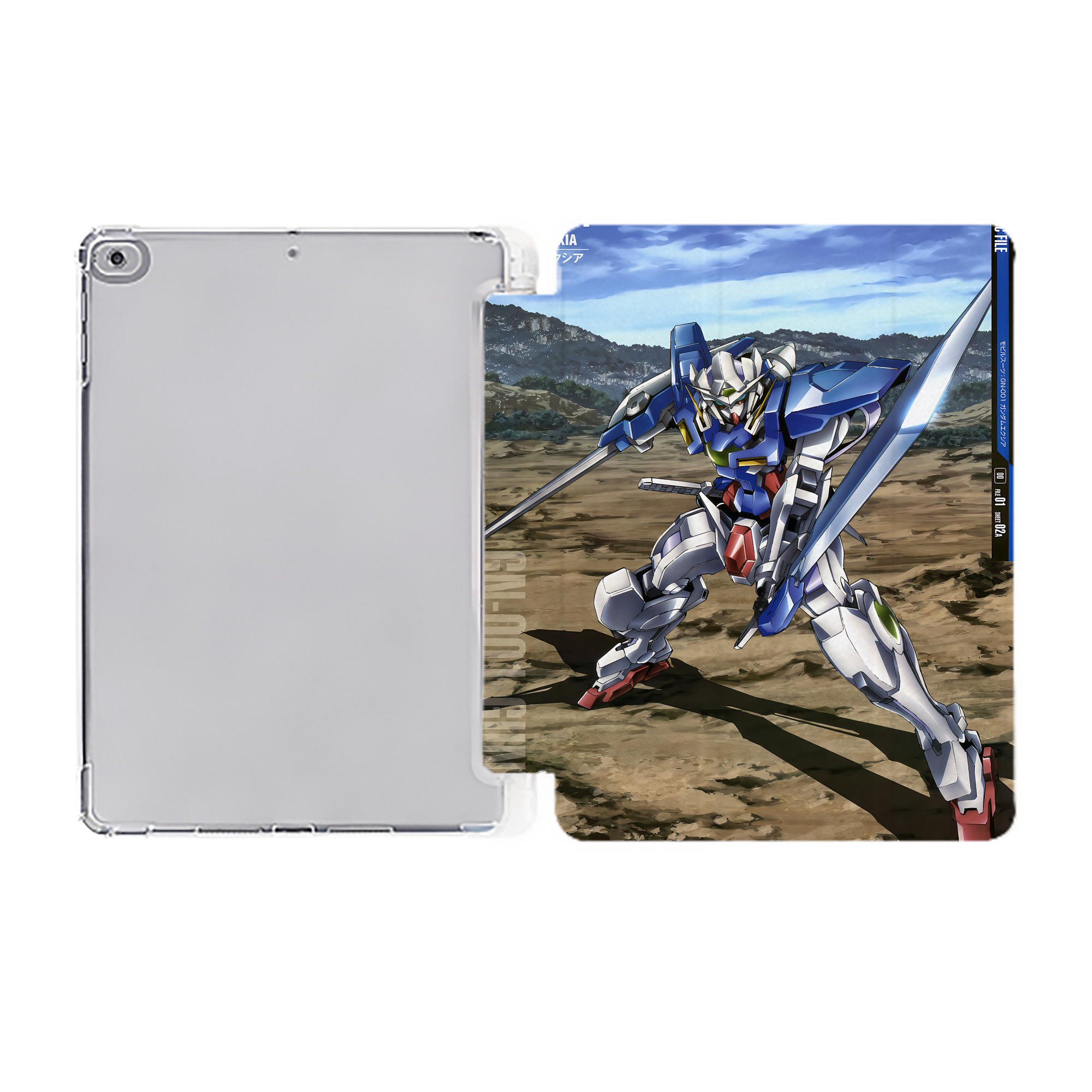（画像用） 機動戦士ガンダム Mobile Suit Gundam IPad ケース ペン収納付き 三つ折りスタンド PUレザー×シリコン 対応機種9.5/10.5/10.9インチ